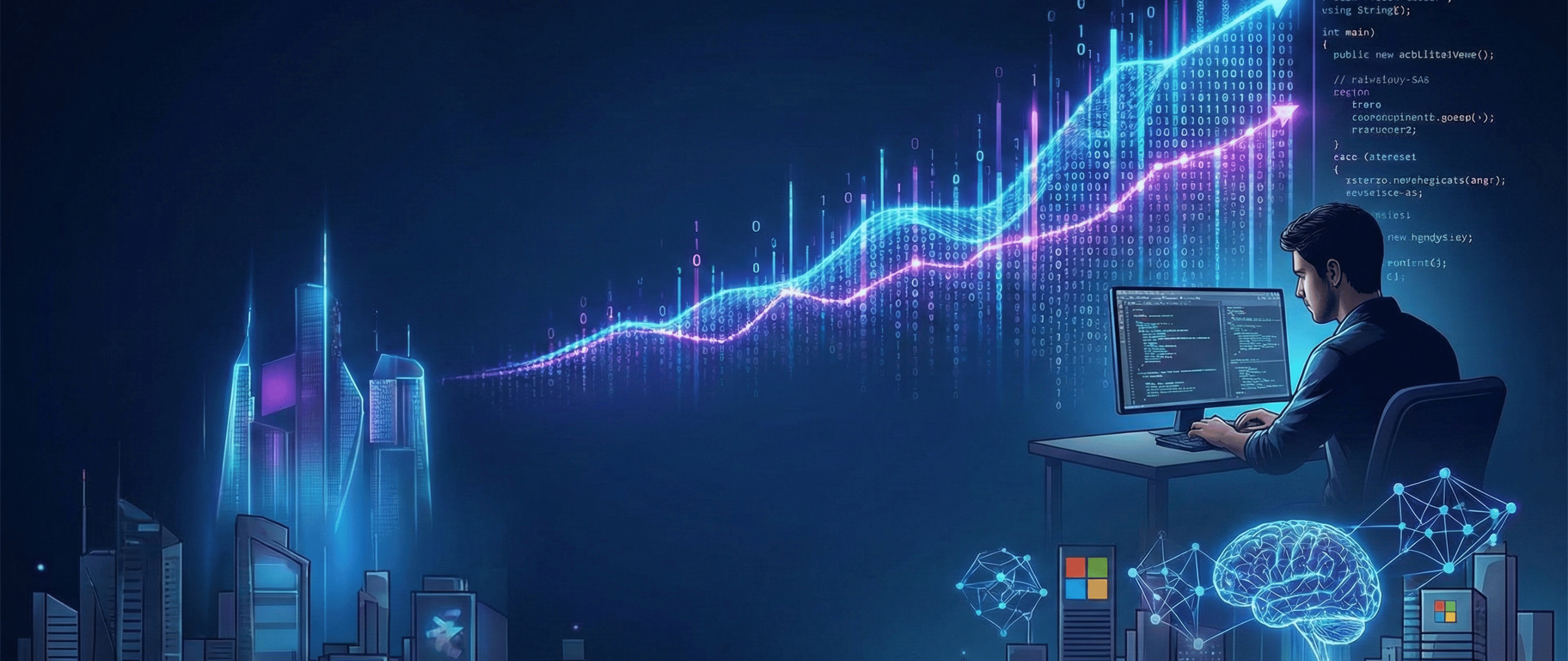 Miniatura da postagem 'Por que 30% do código da Microsoft já é feito por IA (e o que isso diz sobre o futuro da sua empresa)' do Blog da K2M Soluções